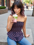 Smocked Bandeau Asymmetrical Top
