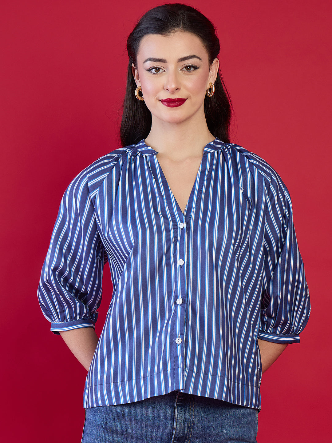 Puff Sleeve Pure Linen Shirt