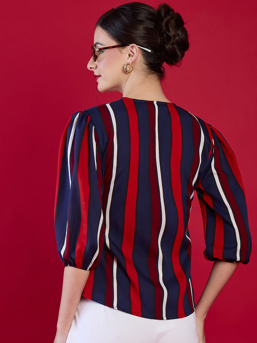 Puff Sleeve Wrap Top