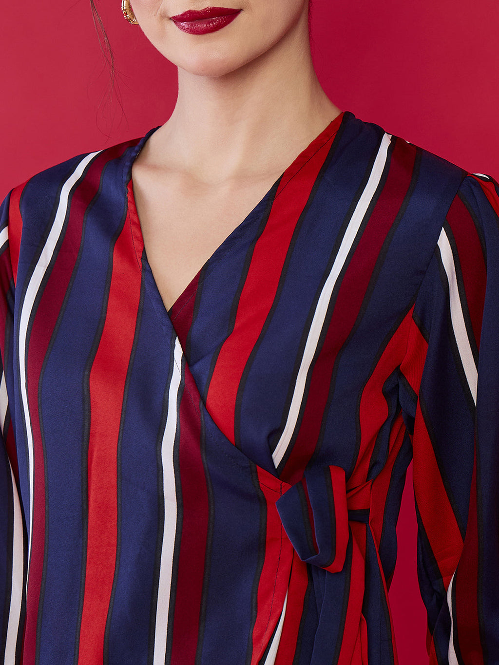 Puff Sleeve Wrap Top