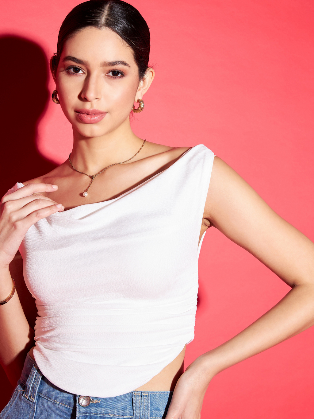 Stretchable Draped Crop Top