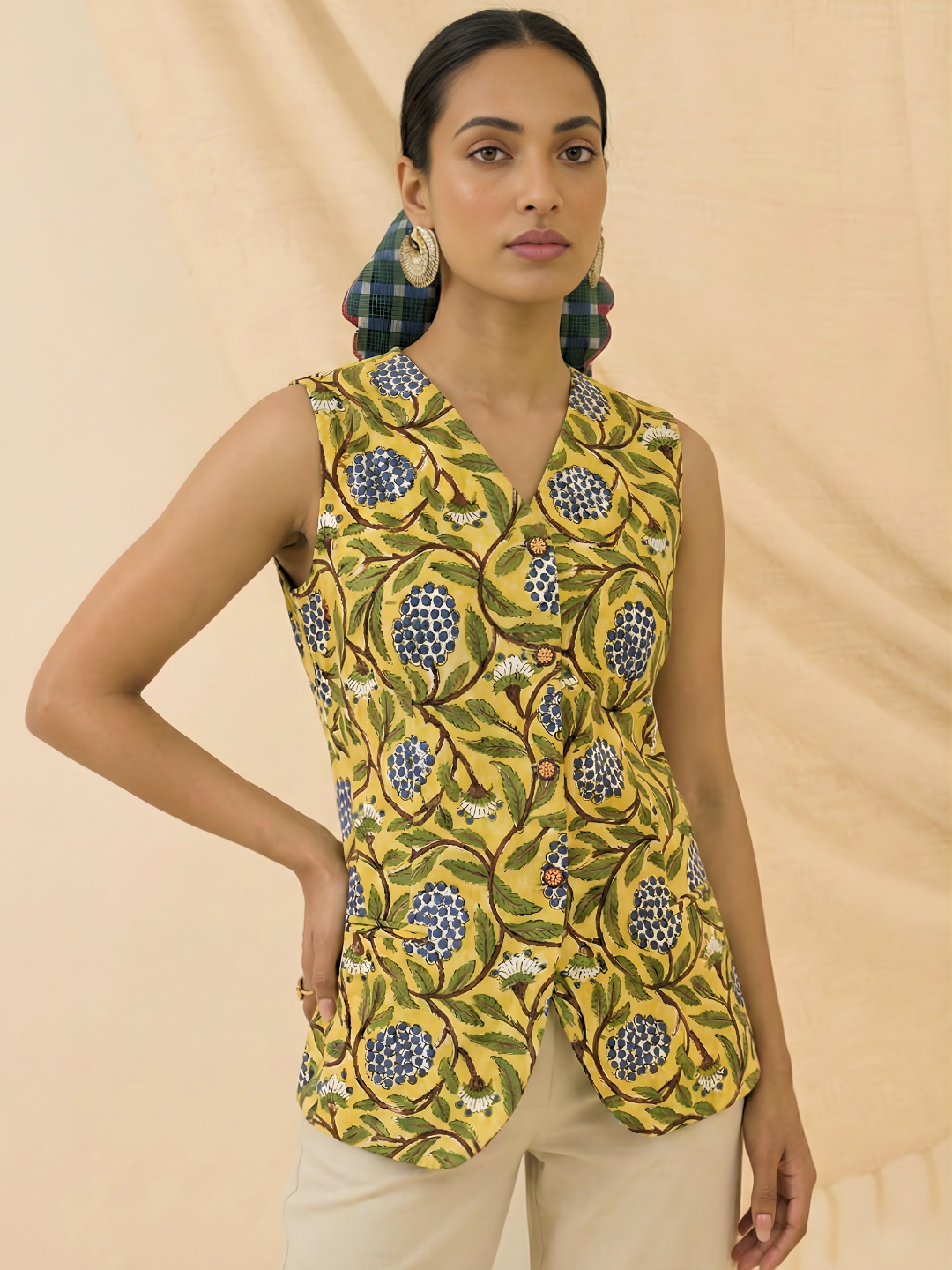 Pure Cotton Printed Waistcoat