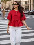 Cotton Tie-Up Peplum Top