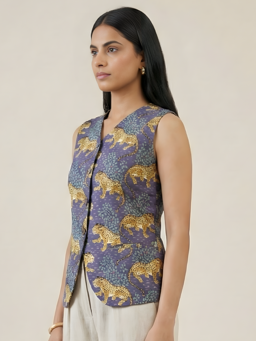 Pure Cotton Printed Waistcoat