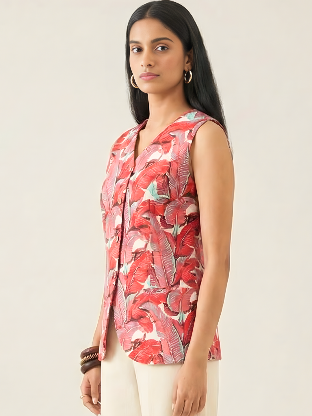 Pure Cotton Printed Waistcoat
