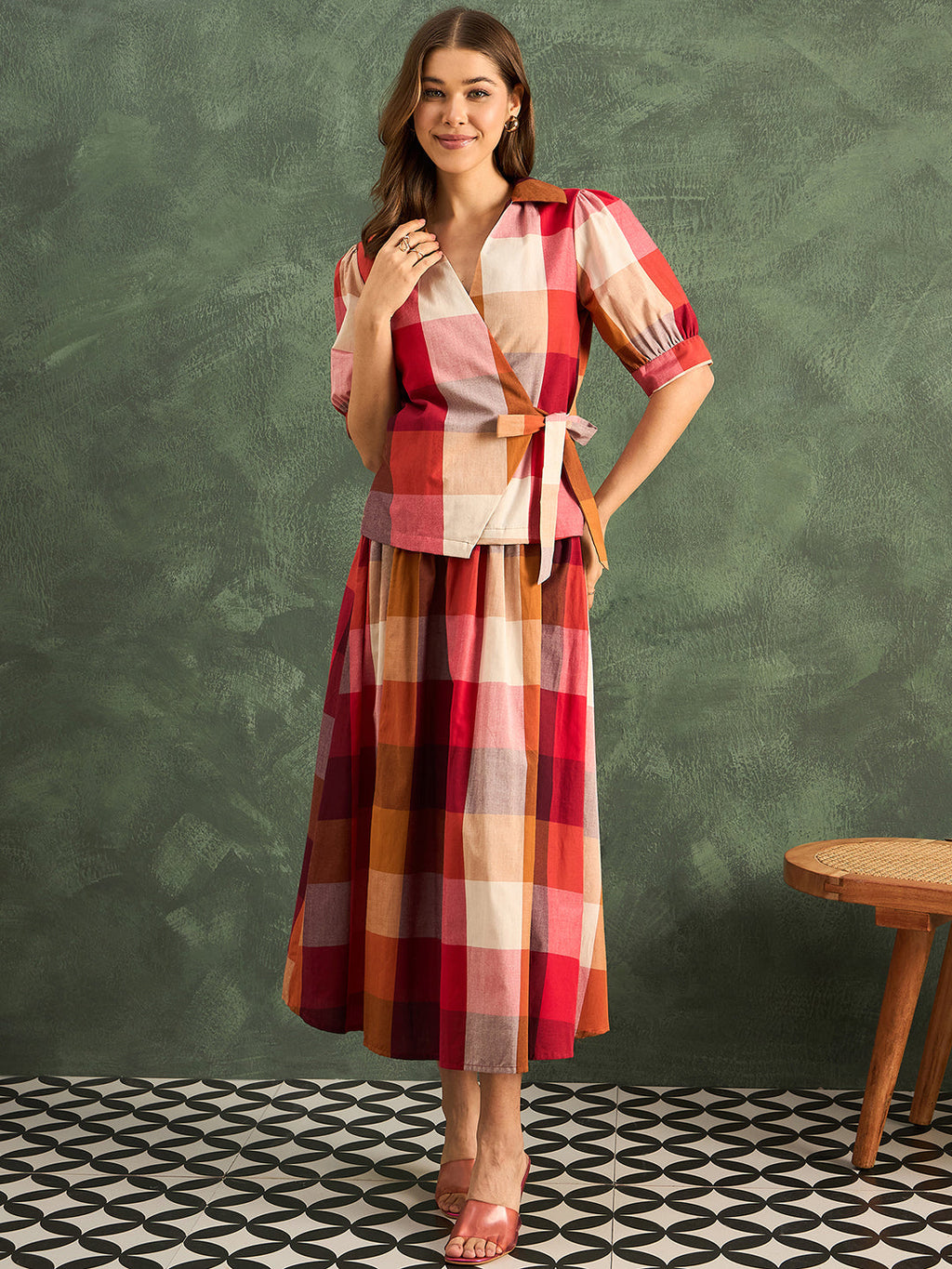 Pure Cotton Wrap-Tie Co-ord Set