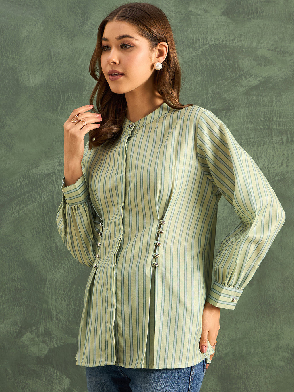 Pure Linen Pleated Shirt