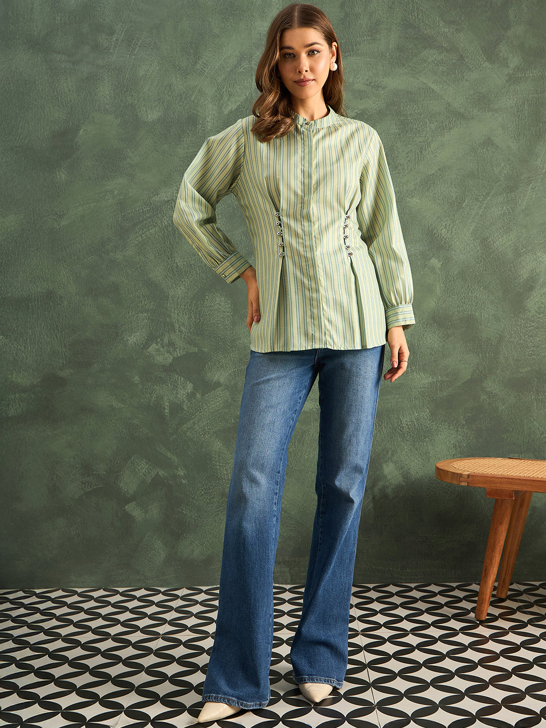 Pure Linen Pleated Shirt