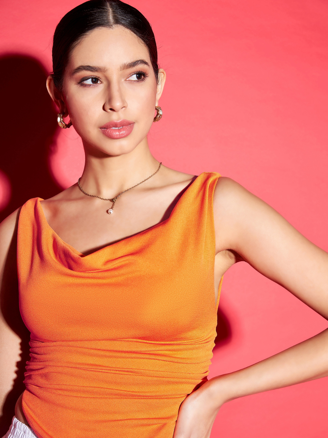 Stretchable Draped Crop Top