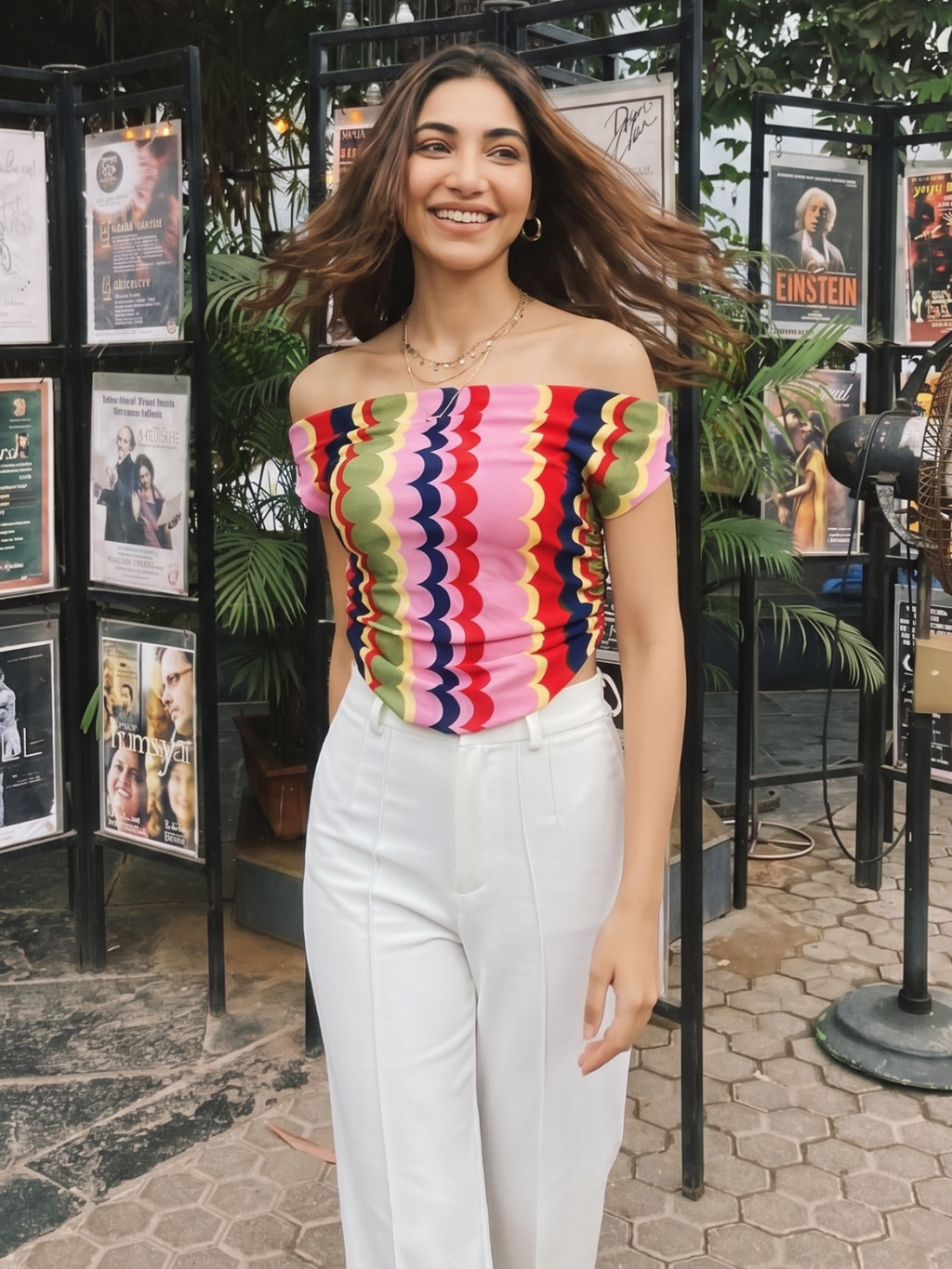 Printed Stretchable Draped Crop Top