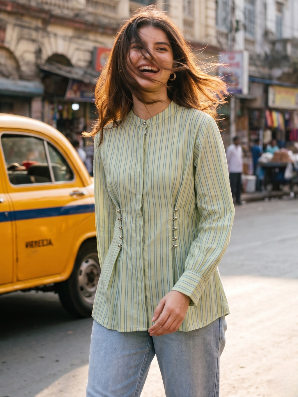 Pure Linen Pleated Shirt