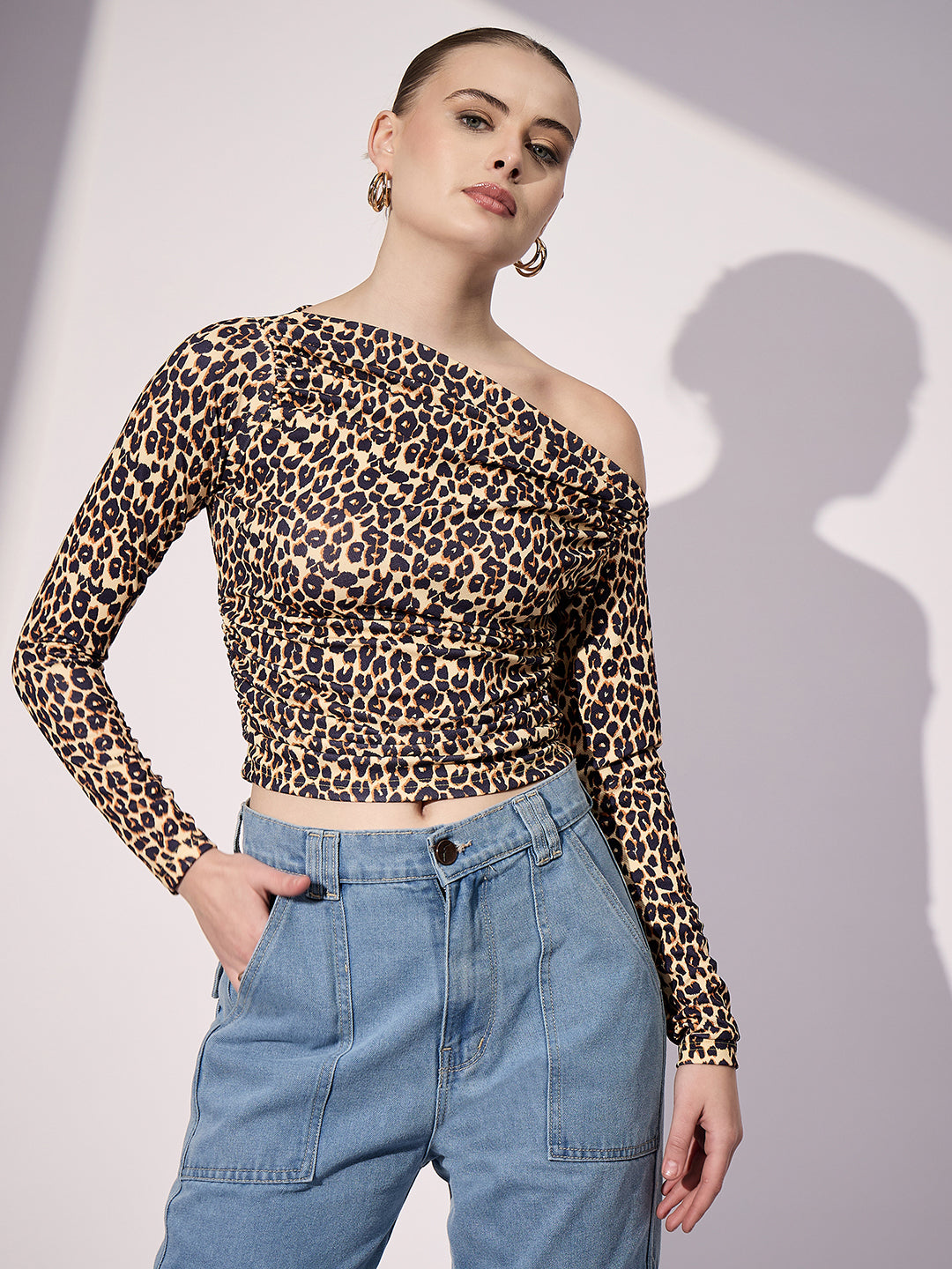 Stretchable Asymmetrical Ruched Top