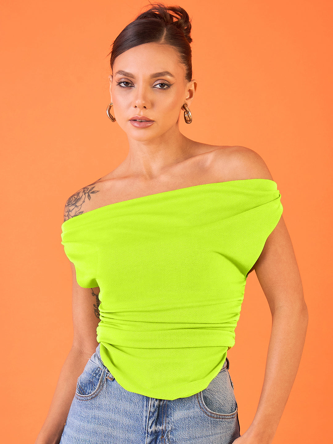 Stretchable Draped Crop Top