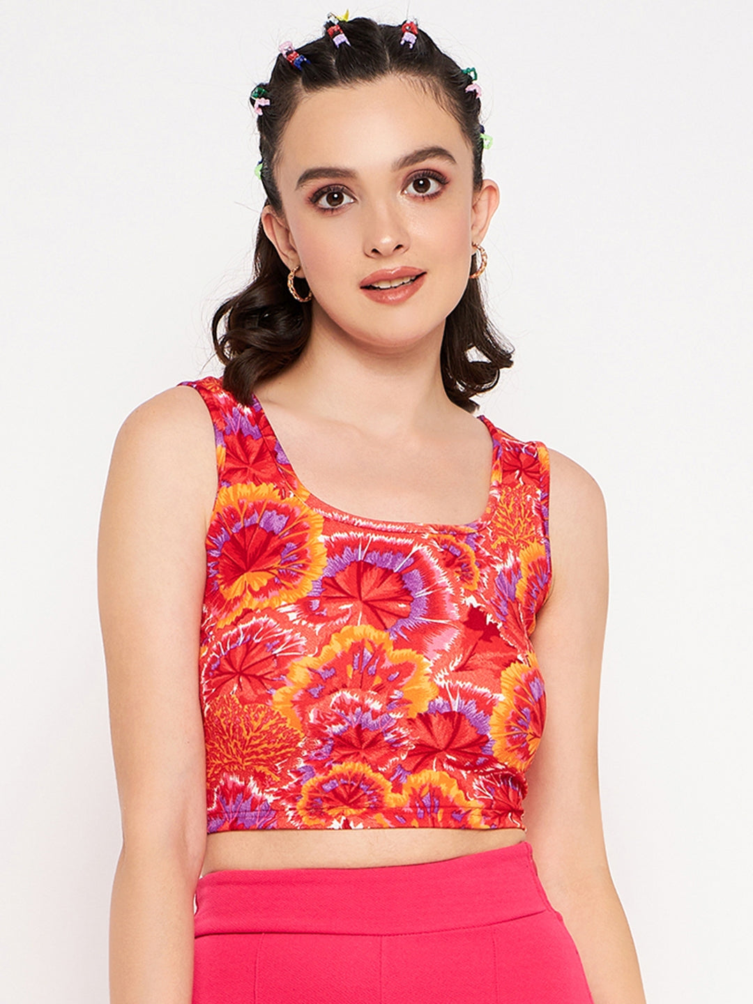 Stretchable Basic Round Neck Crop Top