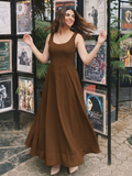 Stretchable Corset Fit & Flare Midi Dress