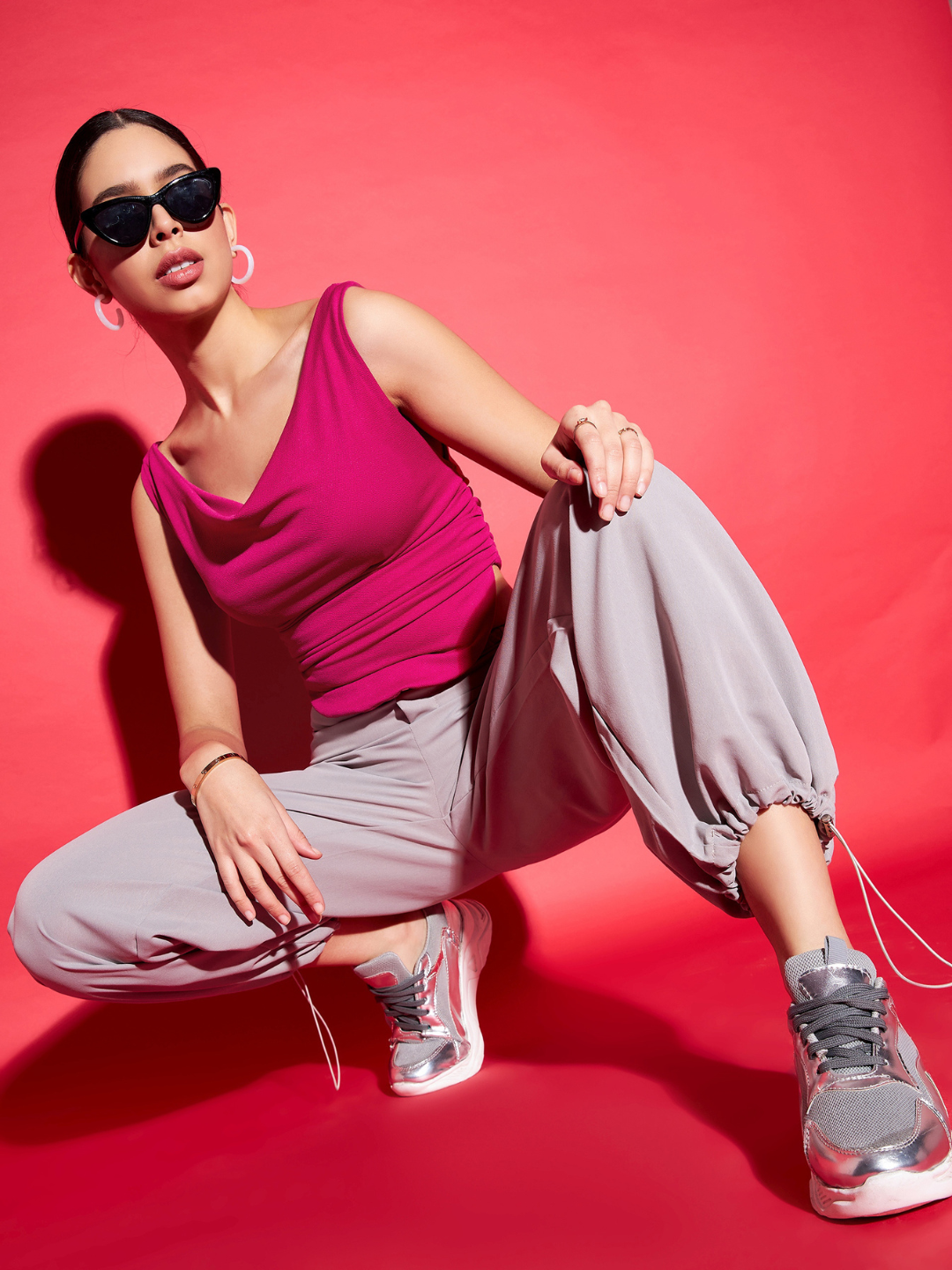 Stretchable Draped Crop Top