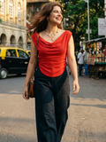 Stretchable Draped Crop Top
