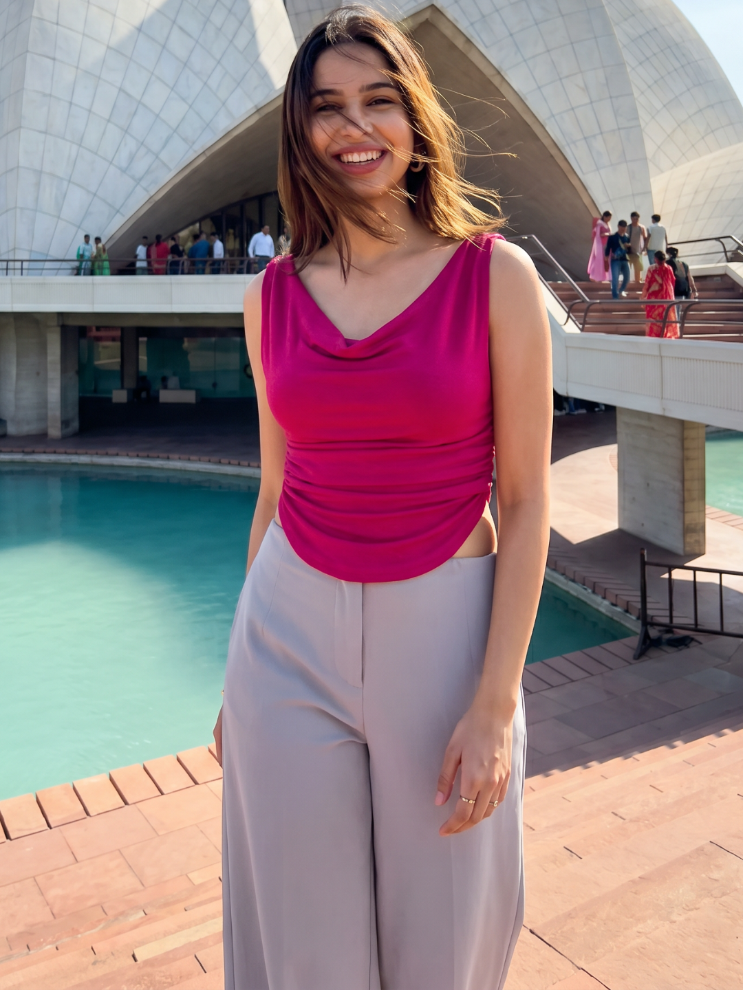 Stretchable Draped Crop Top