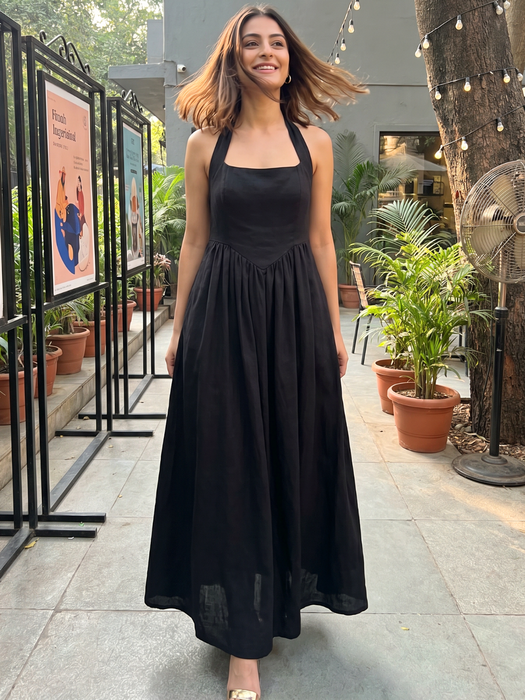 Stretchable Halter Neck Maxi Dress