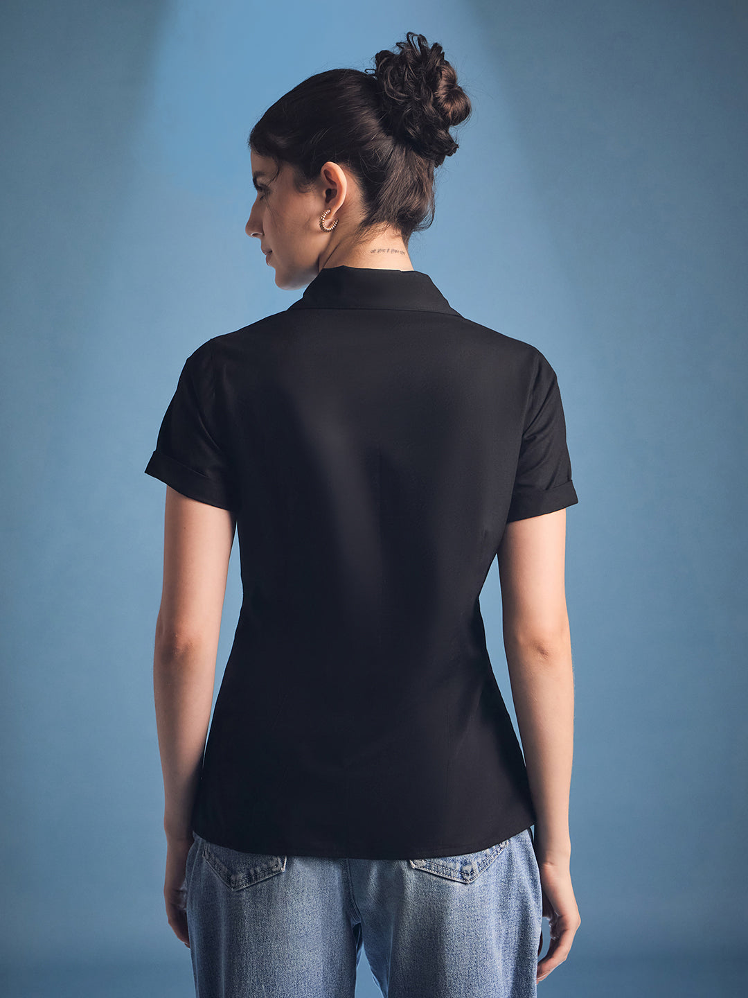 Zip-Through Fitted Cotton Top