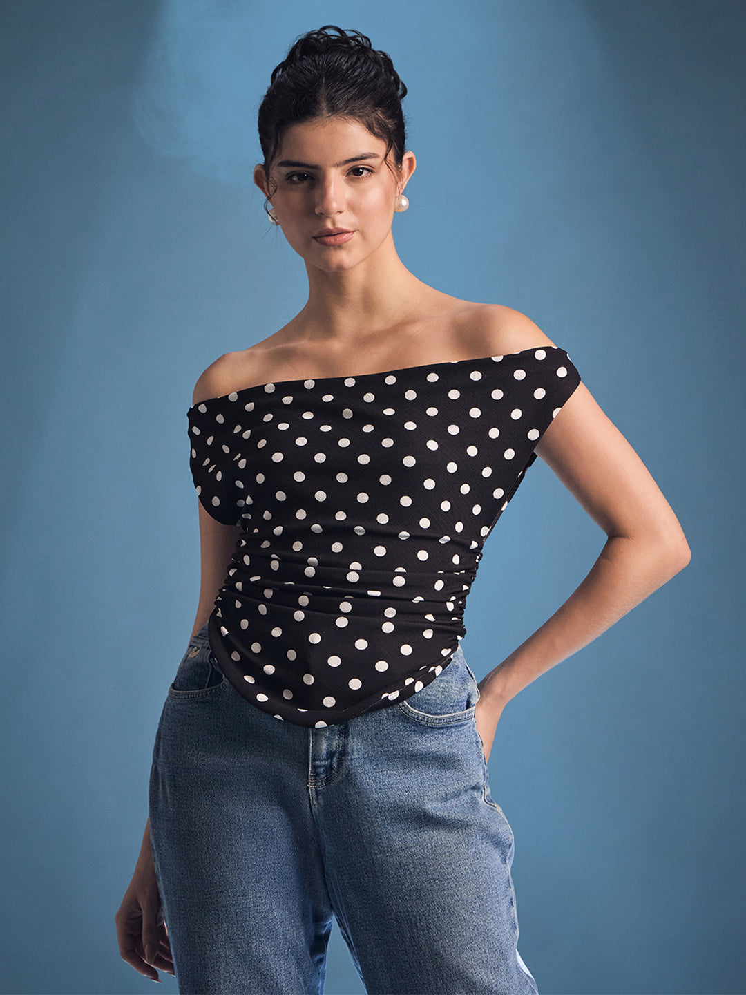 Stretchable Draped Crop Top