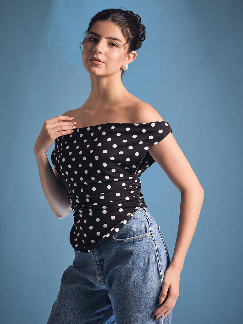 Stretchable Draped Crop Top