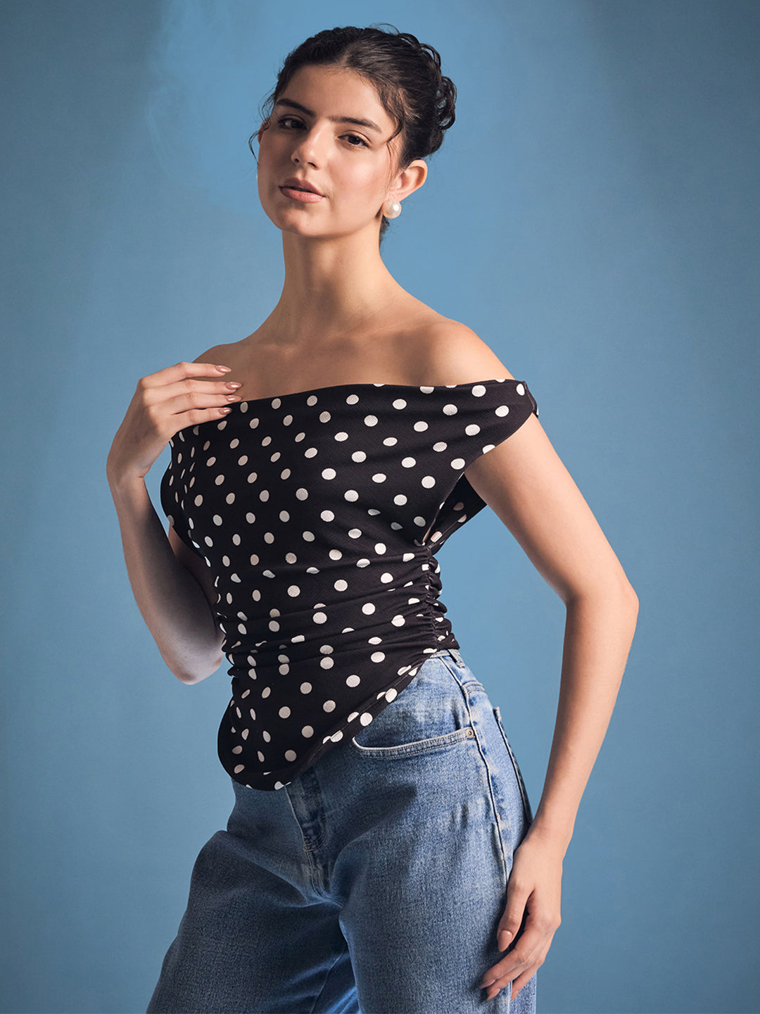 Stretchable Draped Crop Top