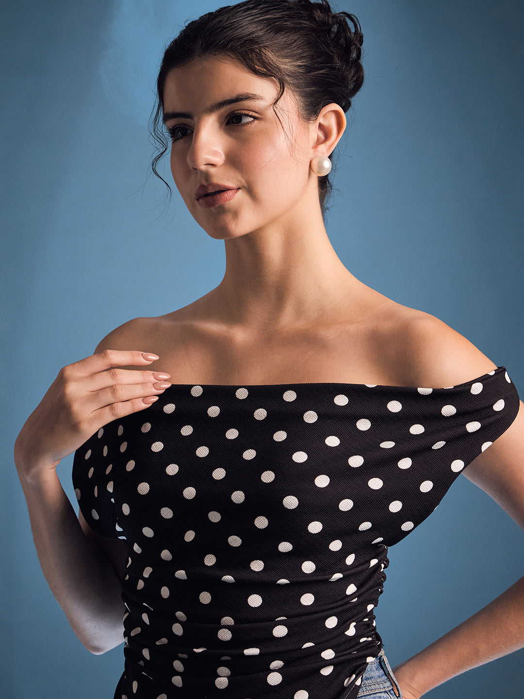 Stretchable Draped Crop Top
