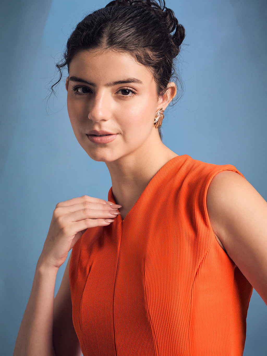 Stretchable Panelled Peplum Top