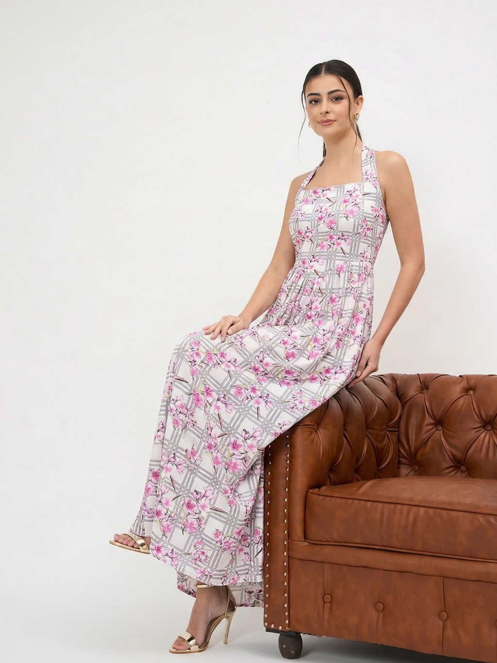 Stretchable Halter Neck Maxi Dress