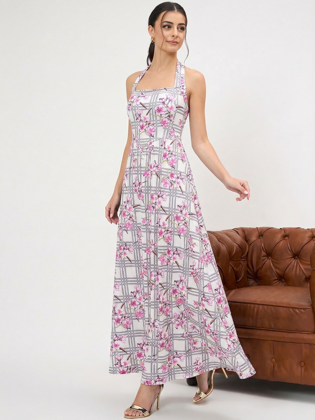 Stretchable Halter Neck Maxi Dress
