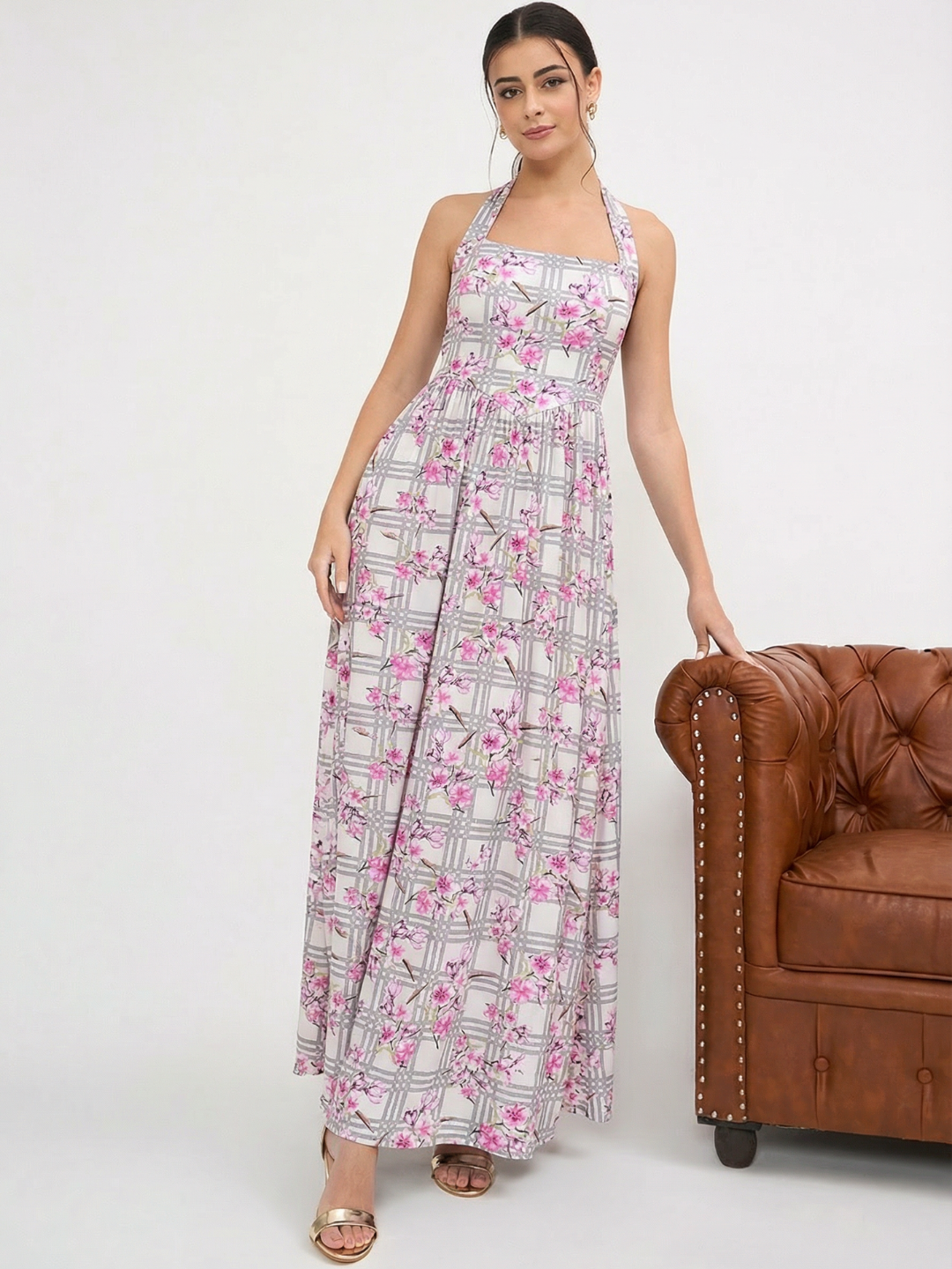 Stretchable Halter Neck Maxi Dress