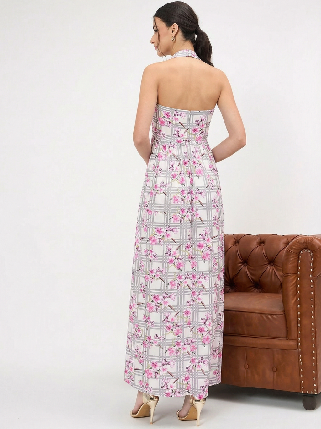 Stretchable Halter Neck Maxi Dress