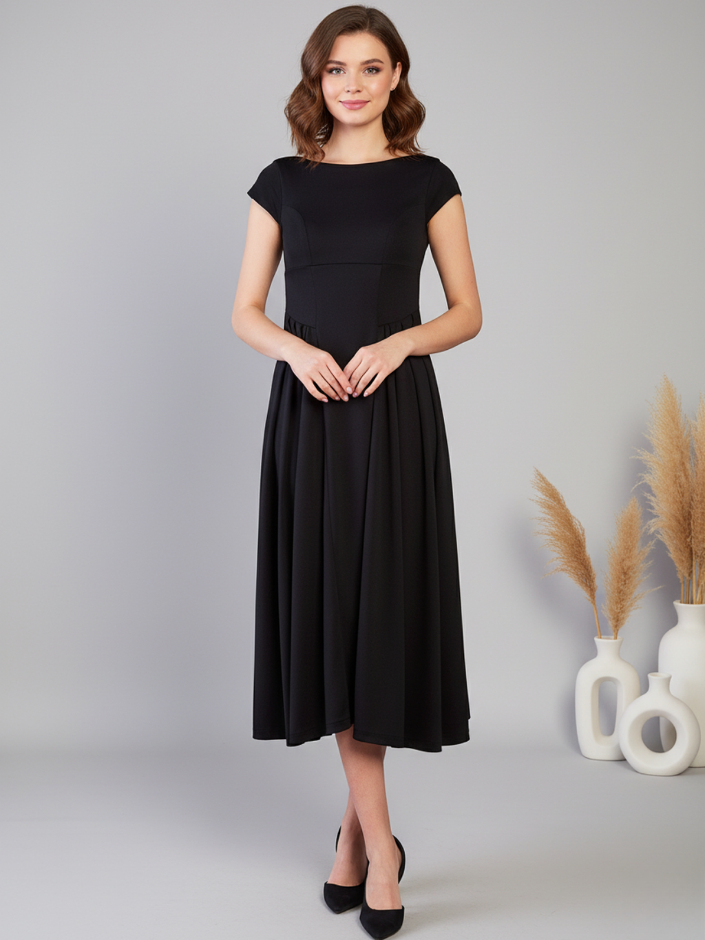 Stretchable Backless Midi Dress
