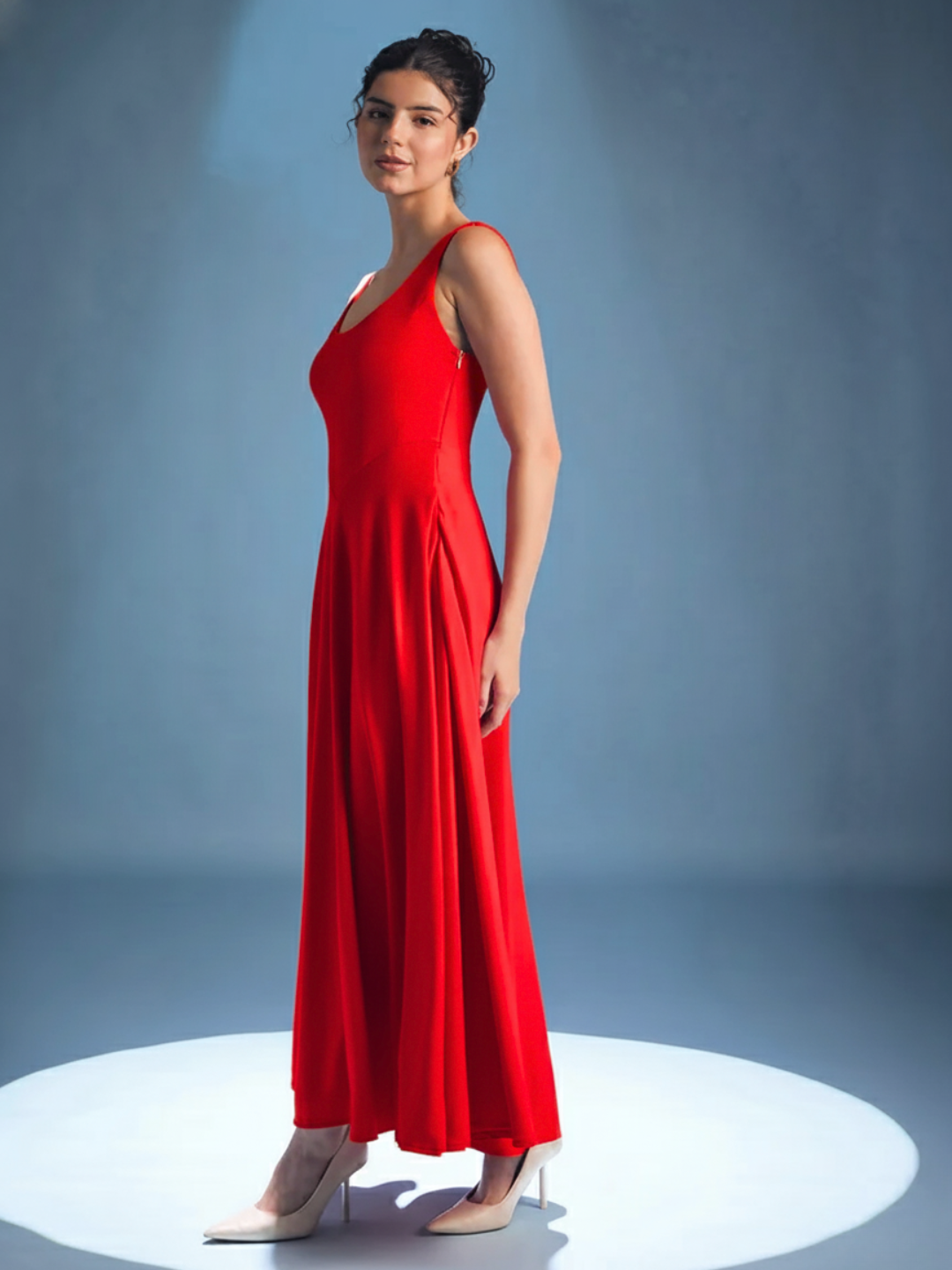Stretchable Corset Fit & Flare Midi Dress