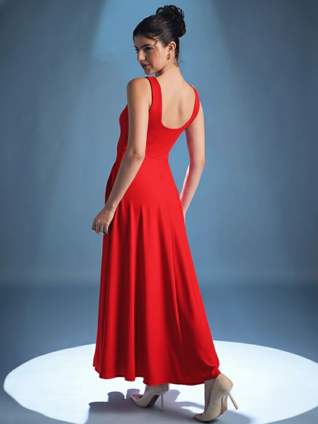 Stretchable Corset Fit & Flare Midi Dress