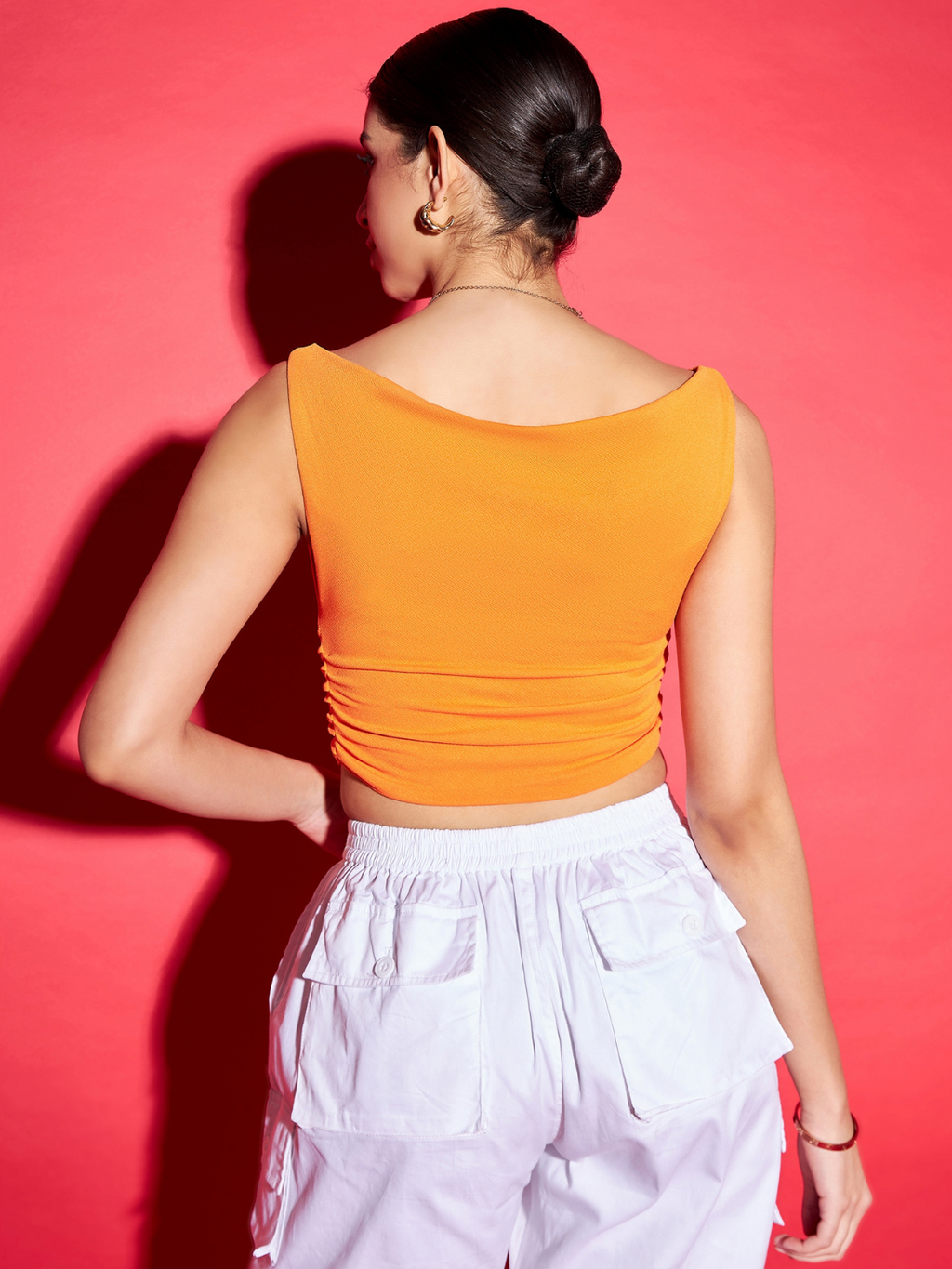 Stretchable Draped Crop Top