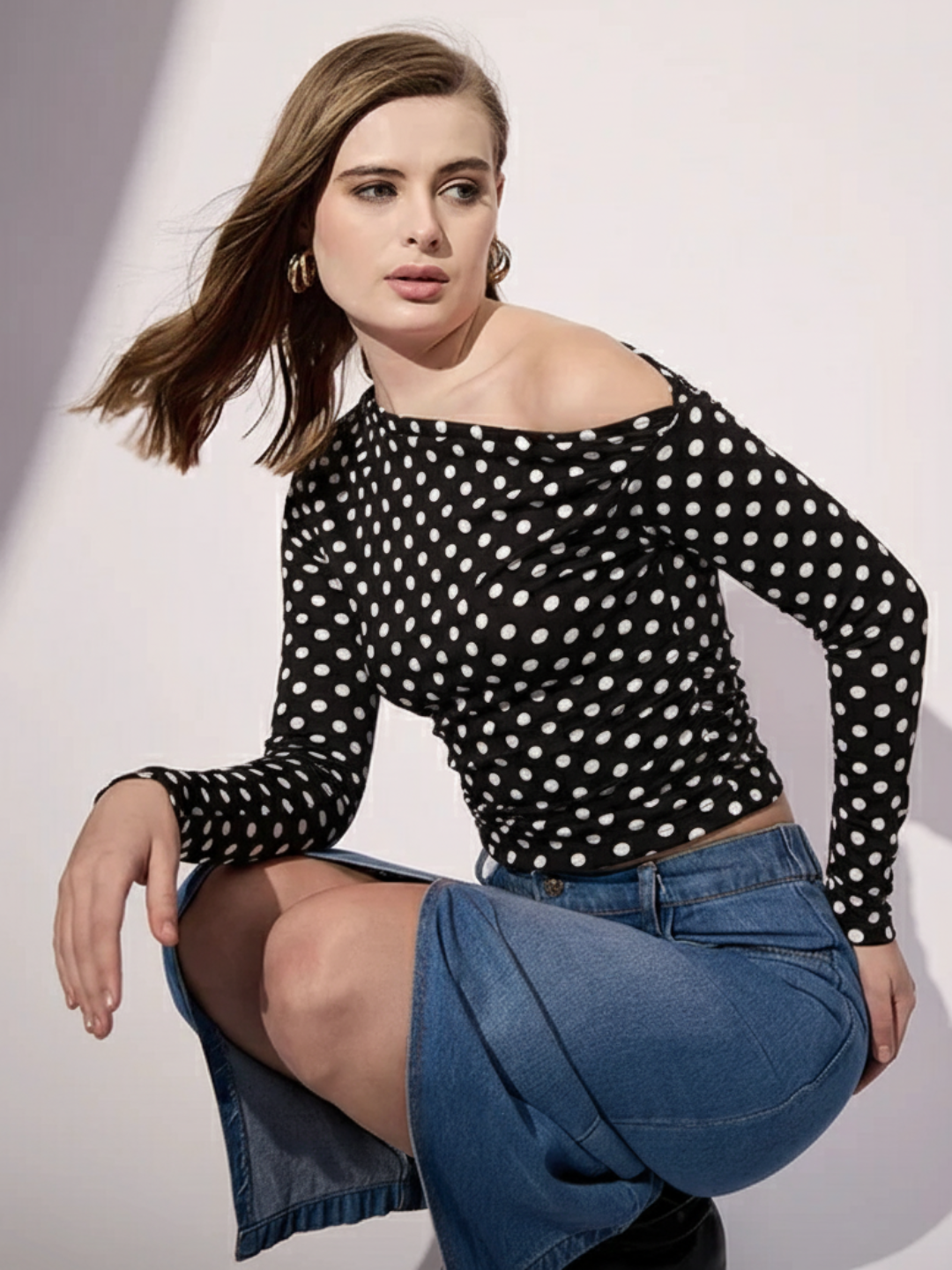 Stretchable Asymmetrical Ruched Top