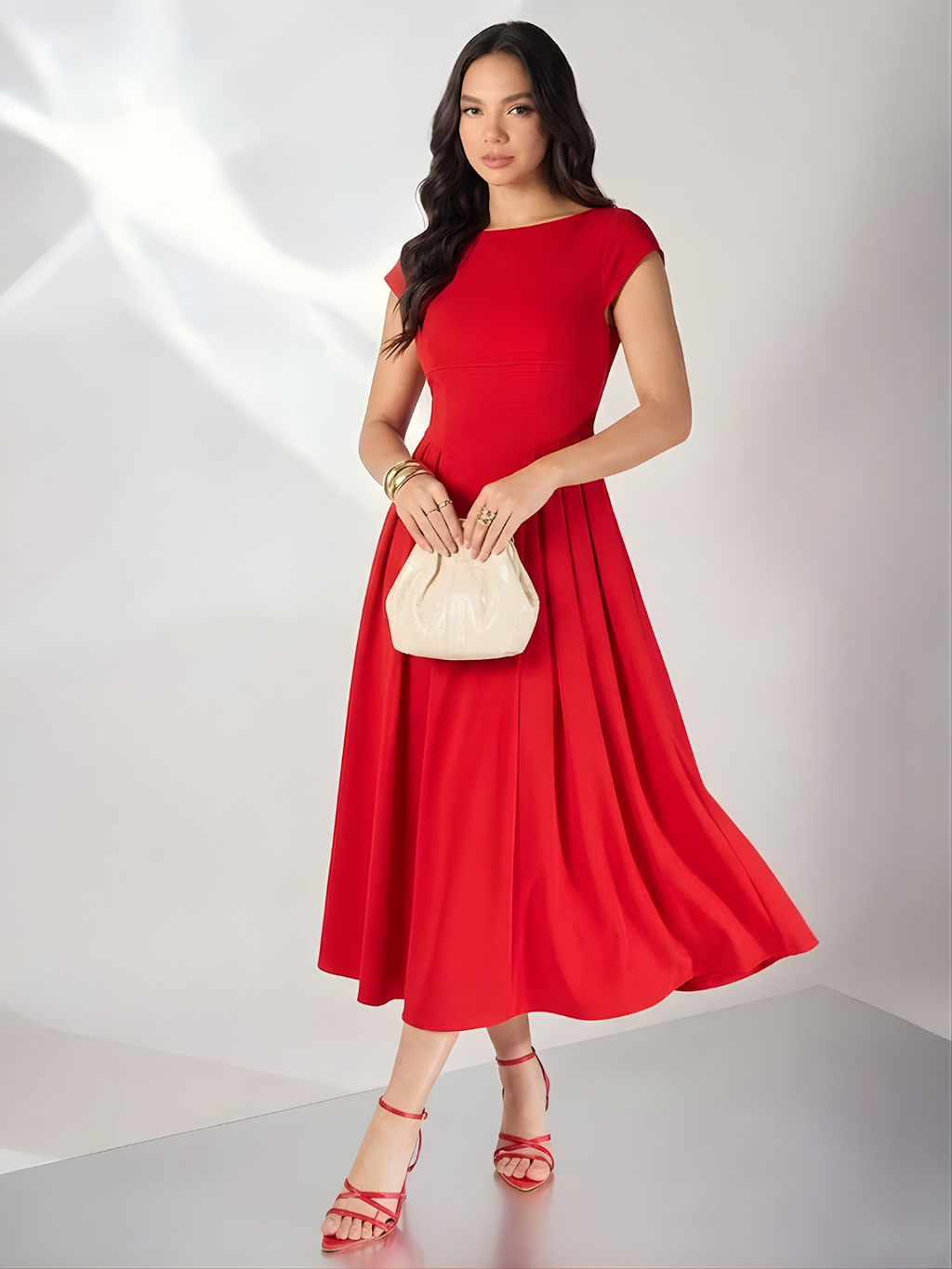 Stretchable Backless Midi Dress