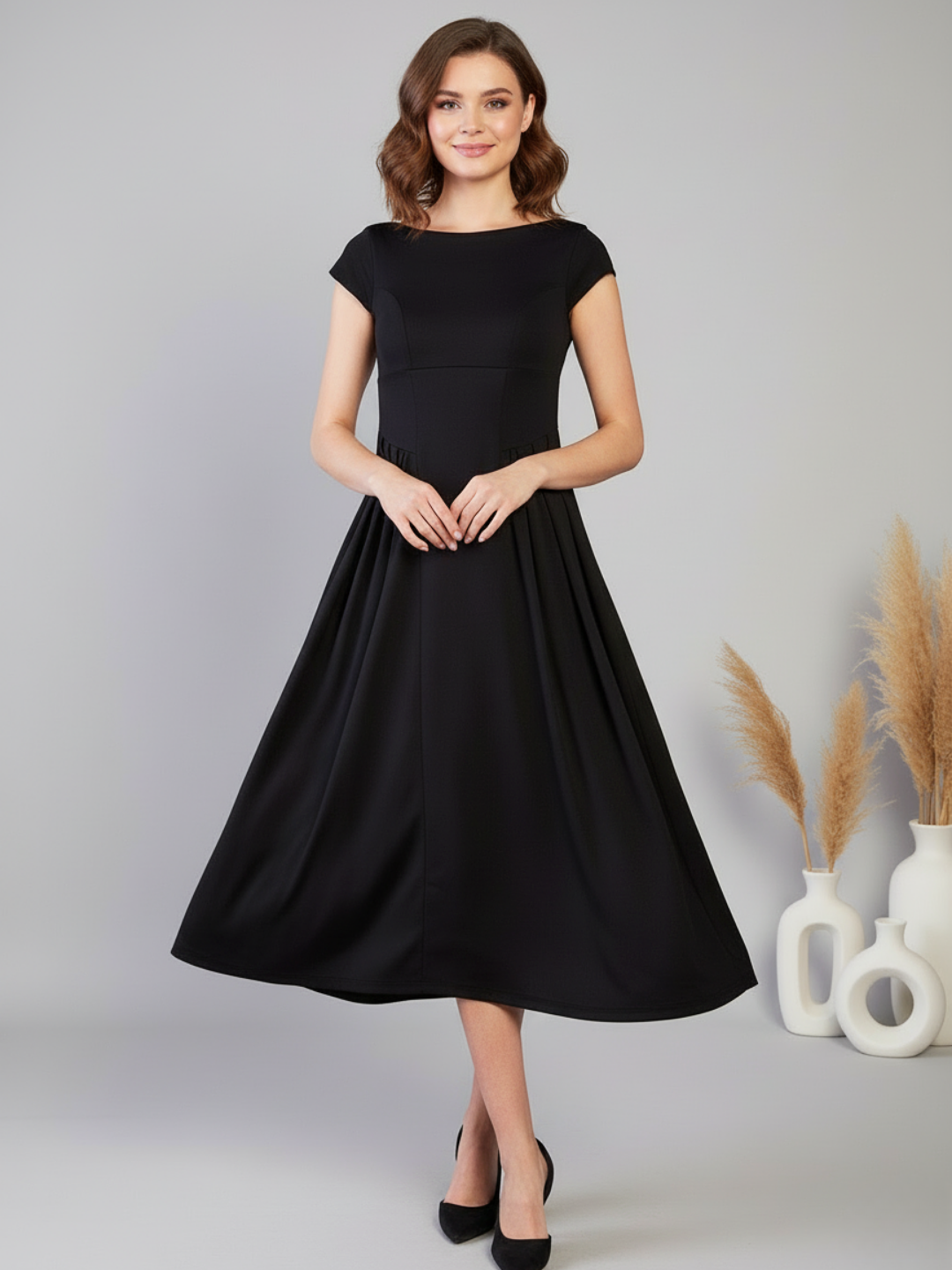 Stretchable Backless Midi Dress