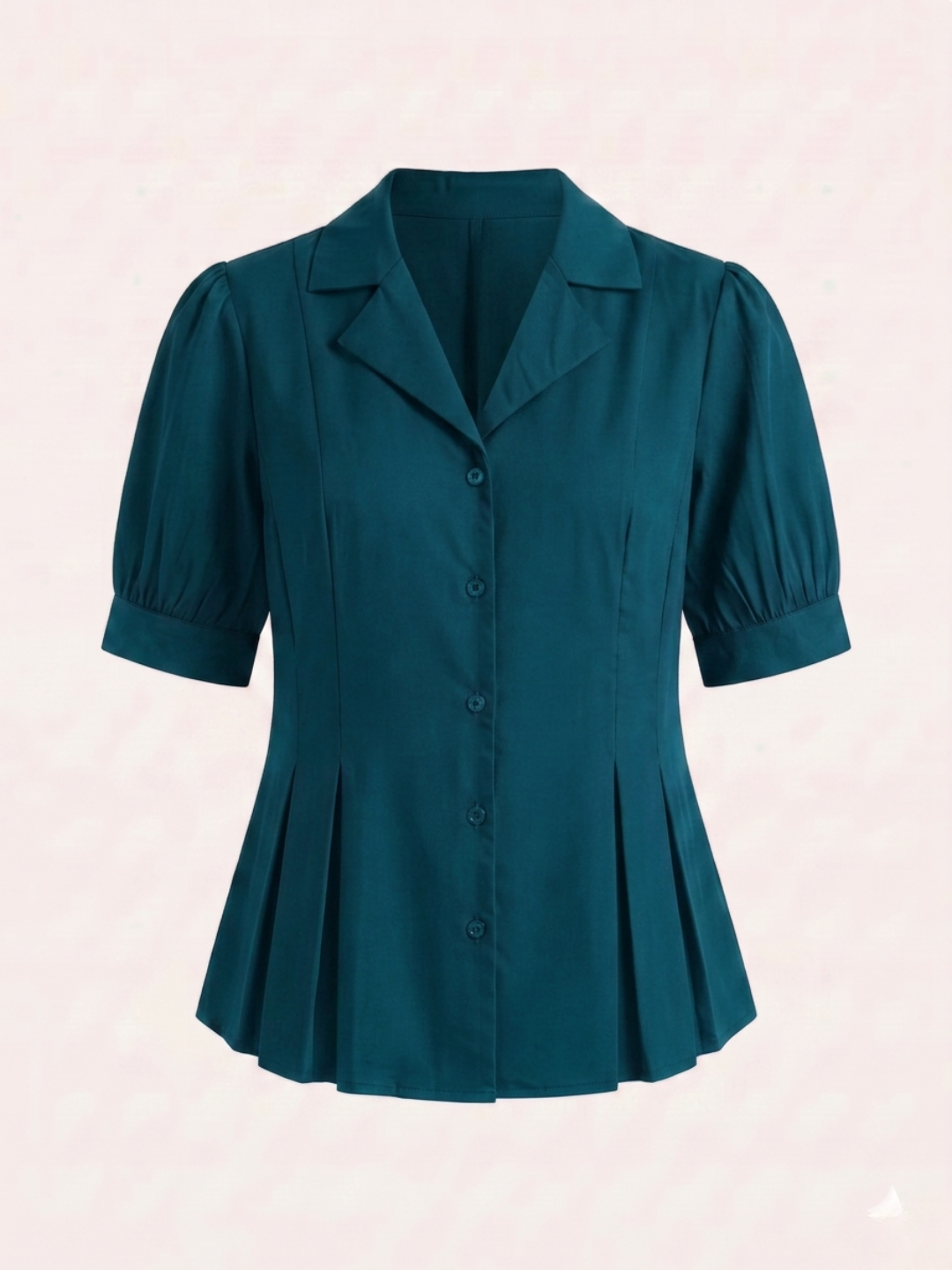 Puff Sleeve Pure Cotton Pleated Shirt