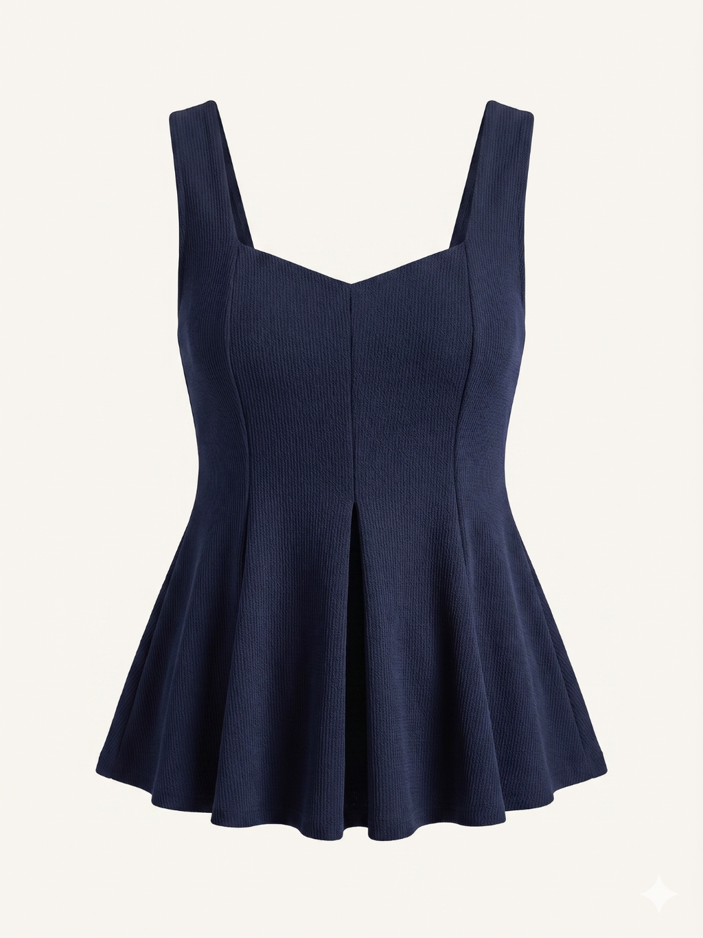 Stretchable Ribbed Peplum Top