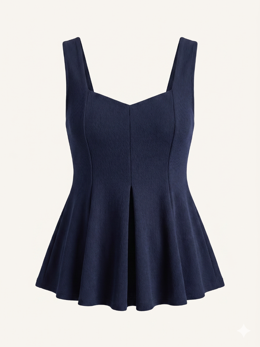 Stretchable Ribbed Peplum Top