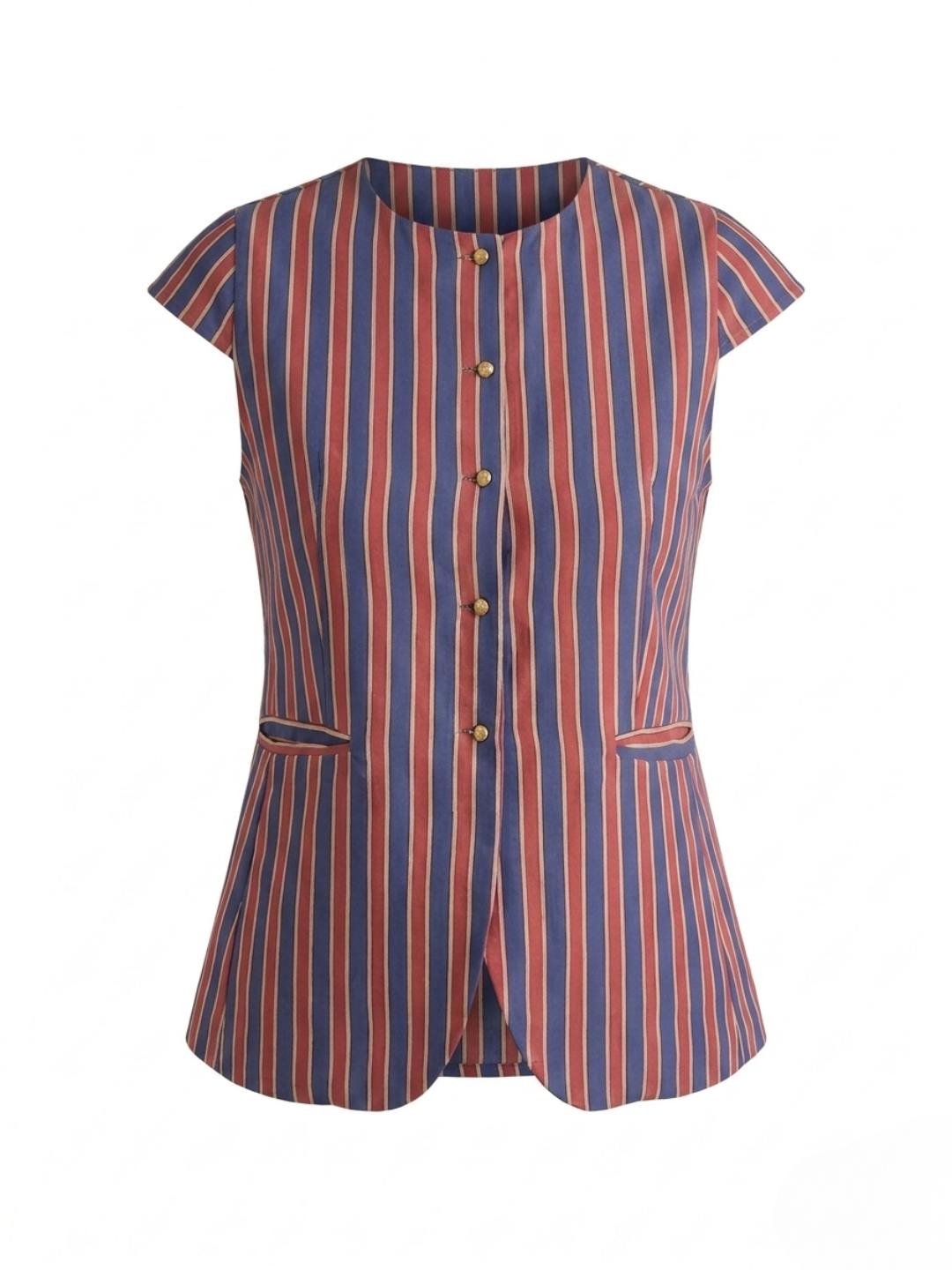 Pure Linen Striped Tailored Vest