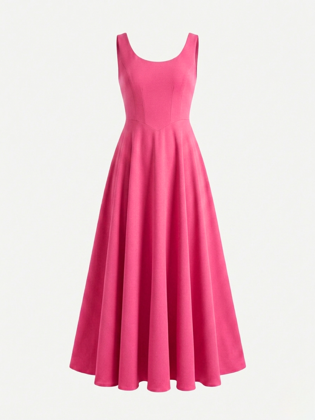 Stretchable Corset Fit & Flare Midi Dress