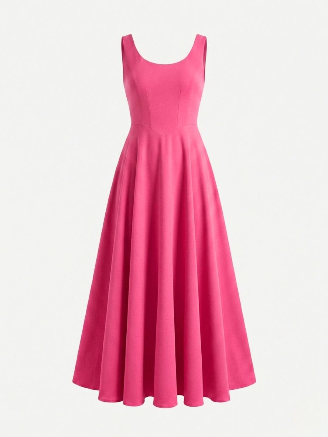 Stretchable Corset Fit & Flare Midi Dress