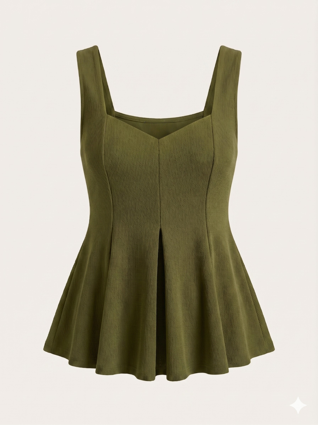 Stretchable Ribbed Peplum Top
