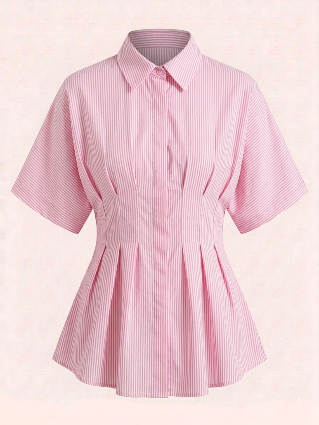 Drop Shoulder Pleated Pure Cotton Shirt