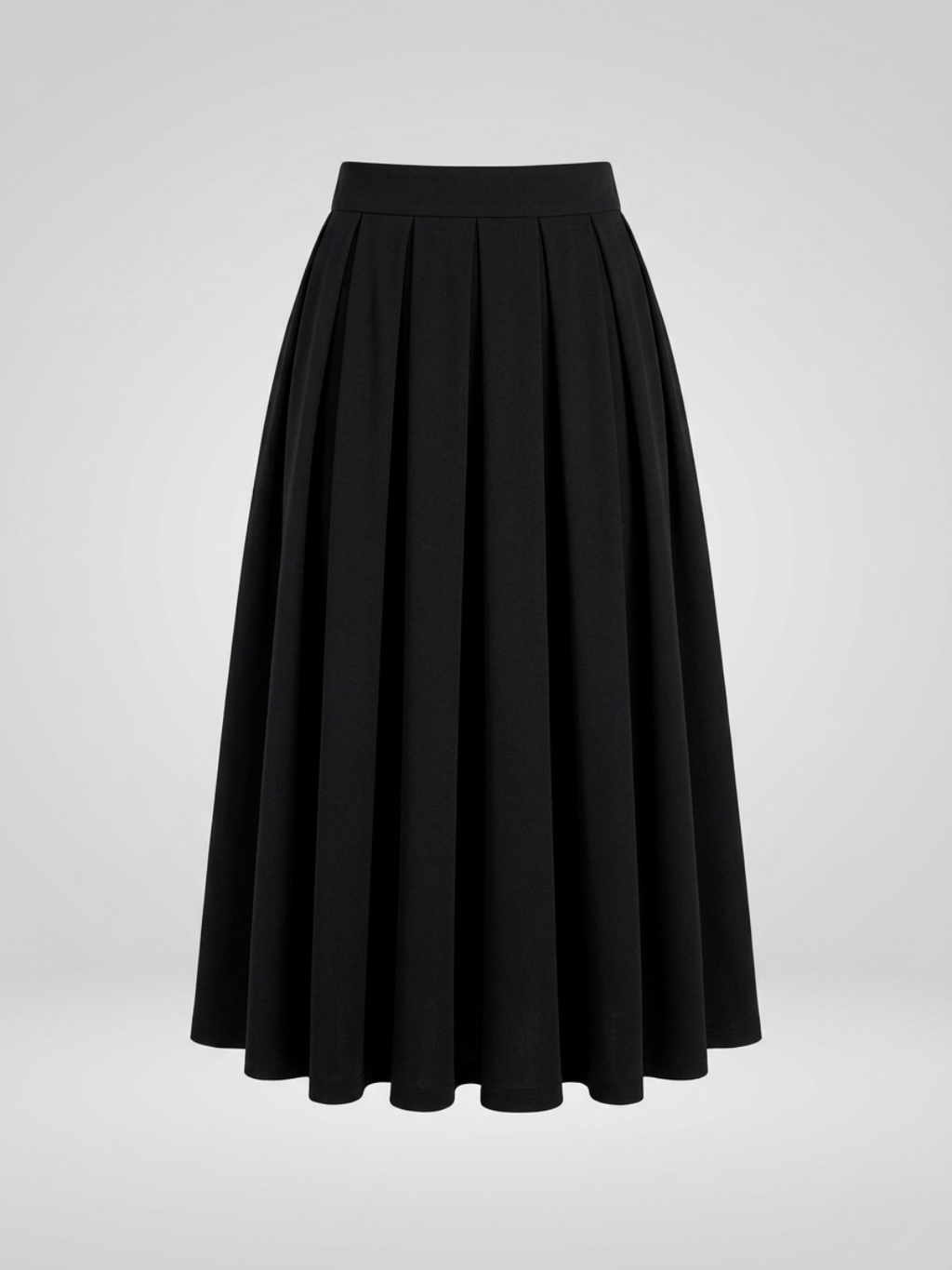 Pure Cotton Box Pleated Midi Skirt