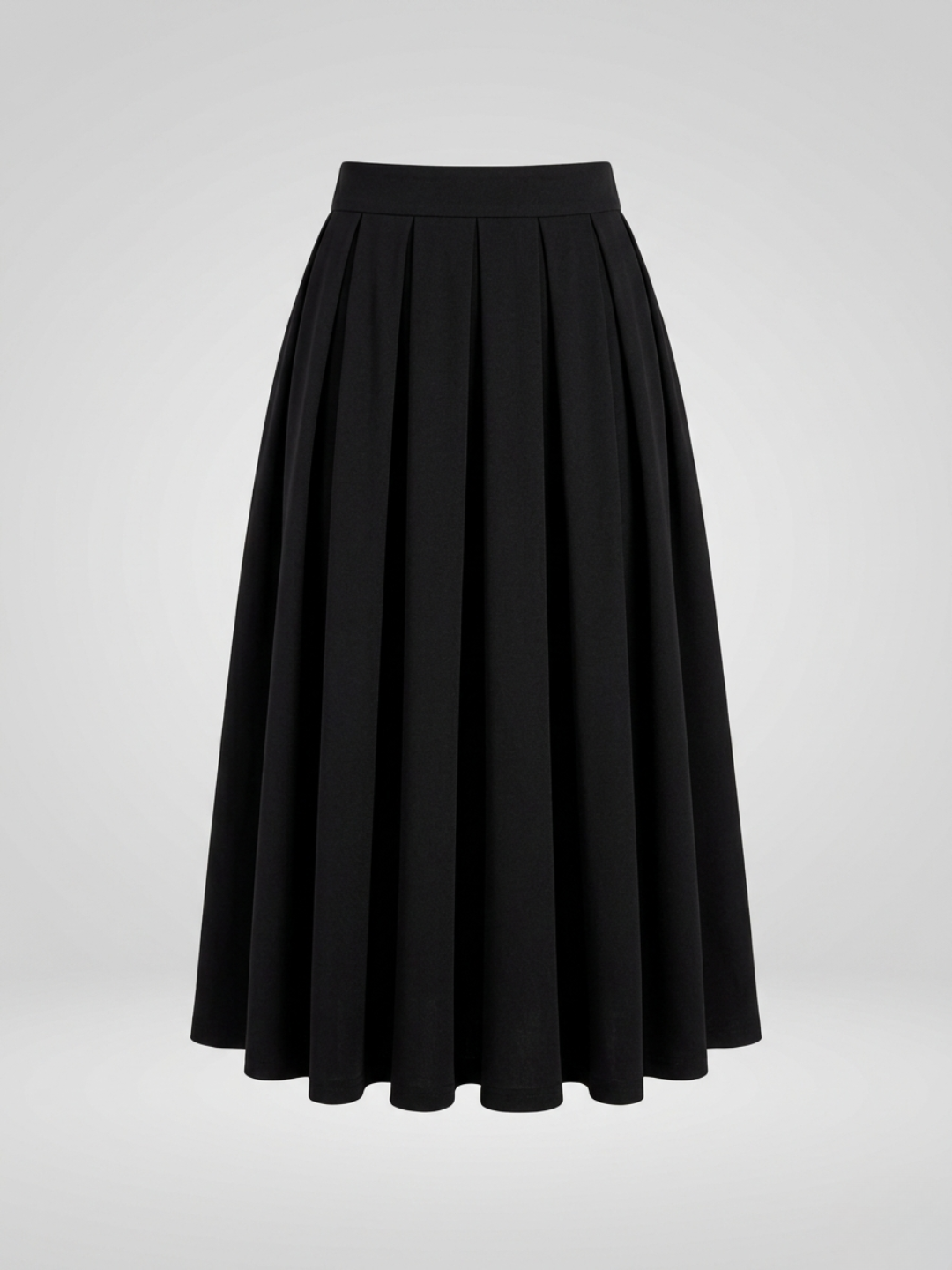Pure Cotton Box Pleated Midi Skirt